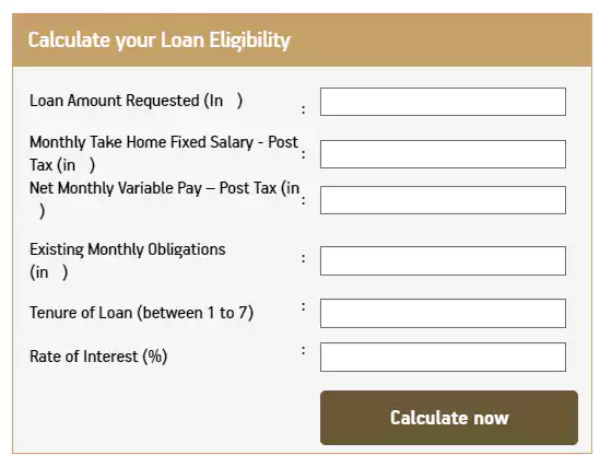 Personal Loan Eligibility Calculator
