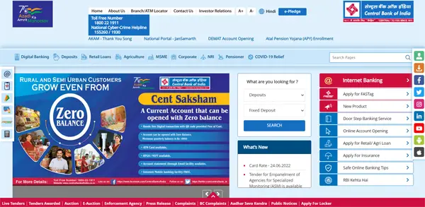 Central Bank of India Home Loan website