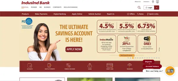 Indusind Bank Home Loan website