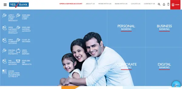 yes bank credit card website