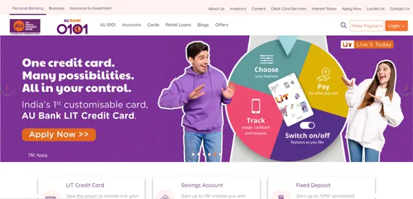 AU Bank Credit Card website
