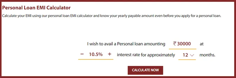 Indusind Bank Personal loan EMI Calculator